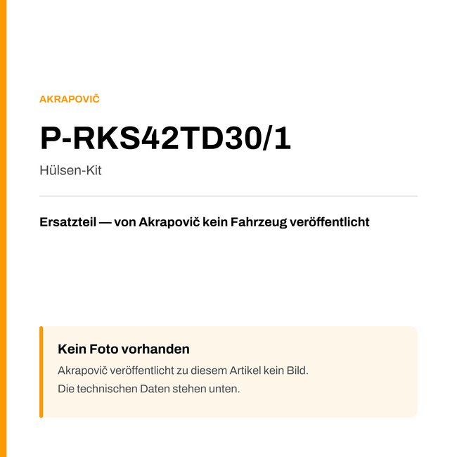 Akrapovic Hülsen-Kit P-RKS42TD30/1 — Platzhalter, kein Herstellerfoto verfügbar