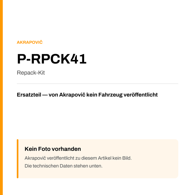Akrapovic Repack-Kit P-RPCK41 — Platzhalter, kein Herstellerfoto verfügbar