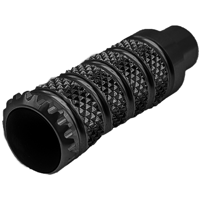 LighTech Ersatz-Fußraste Track-Use fest 85,5 mm – Silber/Schwarz | RFTR318