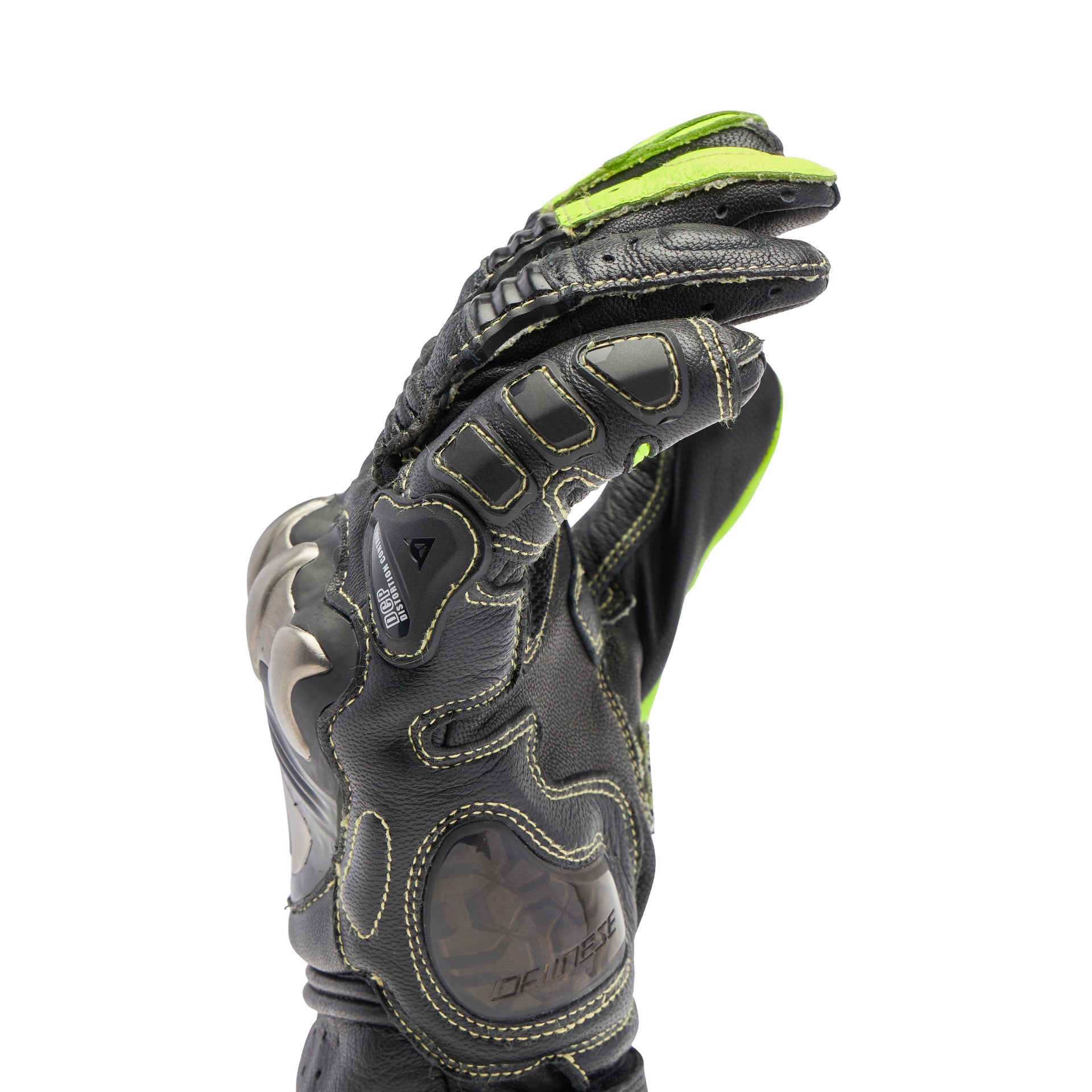 Dainese Full Metal 7 Racing Motorrad Lederhandschuhe | Herren | Neon Gelb/Schwarz