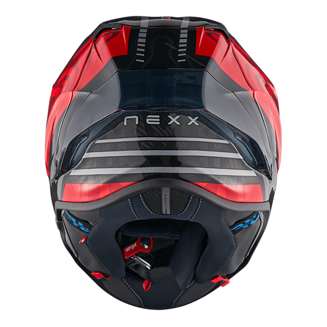 Nexx X.R3R Helm Swirl Carbon Rot Silber 01XR323489023