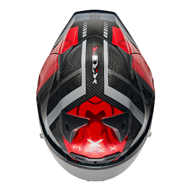 Nexx X.R3R Helm Swirl Carbon Rot Silber 01XR323489023