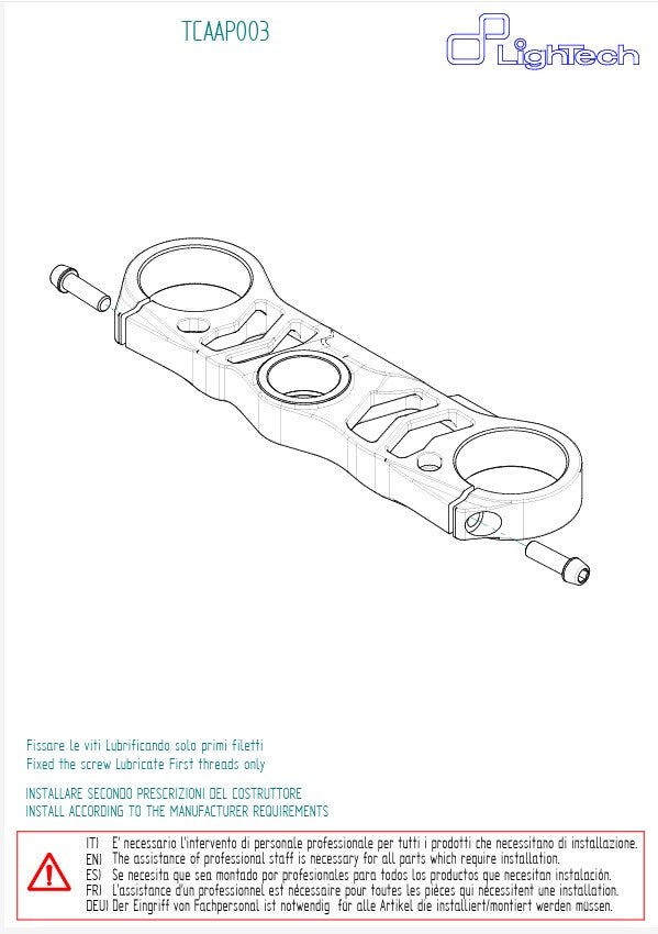 Gabelbrücke (OBEN) LighTech Aprilia RSV4 RF (15-19) TCAAP003NER
