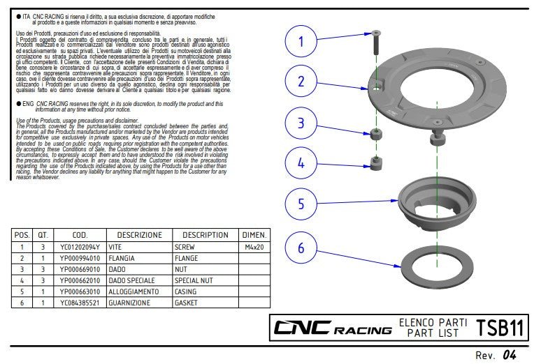 Tankdeckel CNC Racing Ducati Panigale V4/S/R (25-26) TSB11