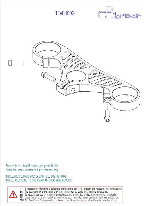 Gabelbrücke (OBEN) LighTech Ducati Panigale V4/S/R (25-26) TCADU002NER