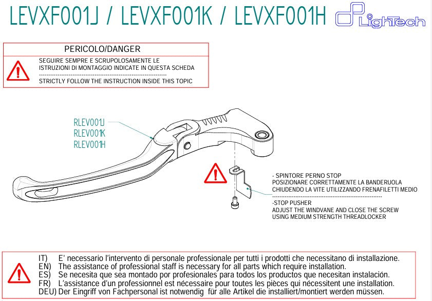 Klappbarer Kupplungshebel LighTech Aprilia RS 660 (20-26) LEVXF001J