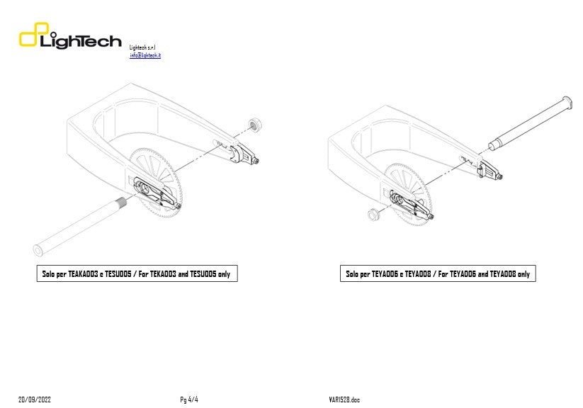 Kettenspanner LighTech Yamaha YZF-R1/M RN65 (20-26) TEYA005