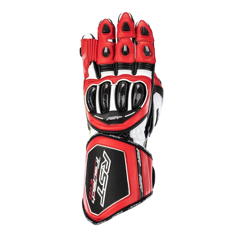 RST Tractech Evo 4 Motorrad Lederhandschuhe | Herren | Rot/Weiß/Schwarz | 102666