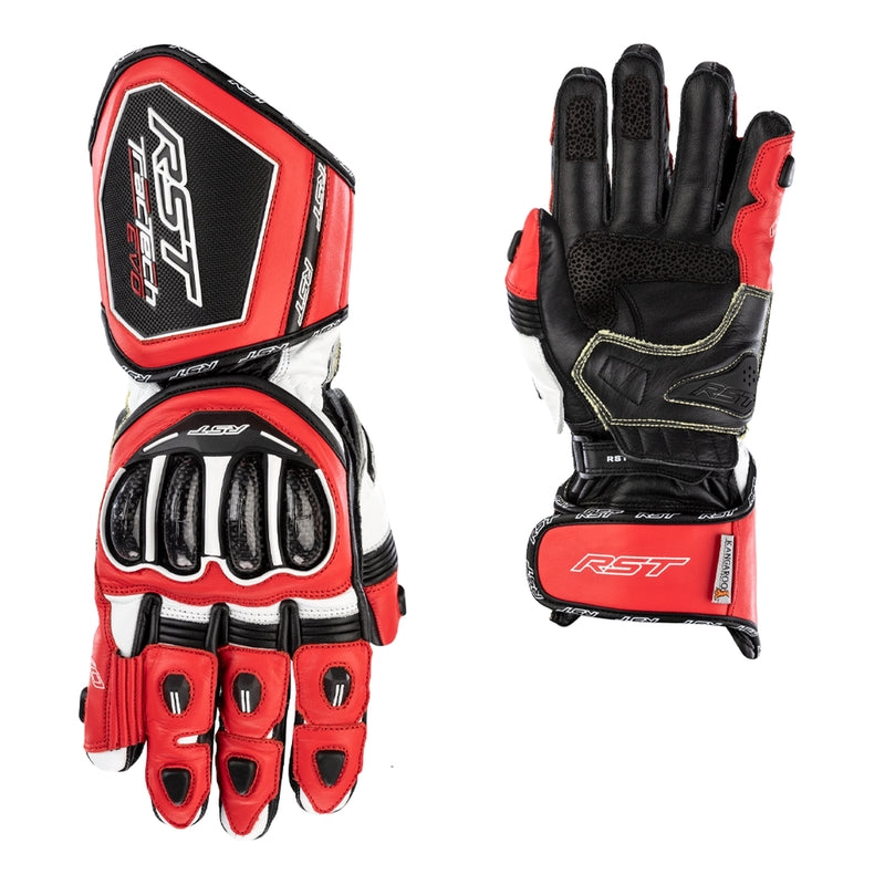 RST Tractech Evo 4 Motorrad Lederhandschuhe | Herren | Rot/Weiß/Schwarz | 102666
