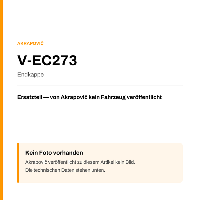 Akrapovic Endkappe V-EC273 — Platzhalter, kein Herstellerfoto verfügbar