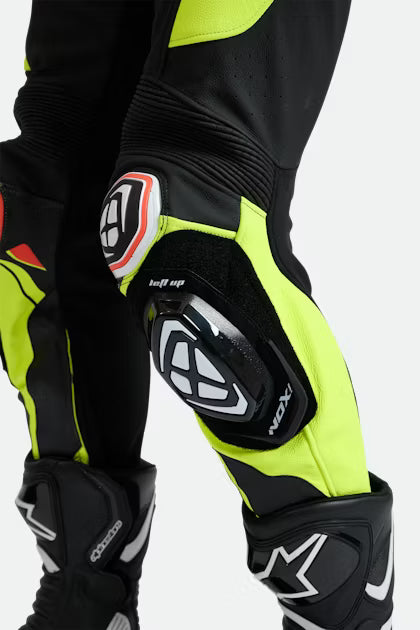 IXON Vortex 3 Einteiler Lederkombi – Perforierter Rennanzug | Herren | Schwarz/Neon Gelb