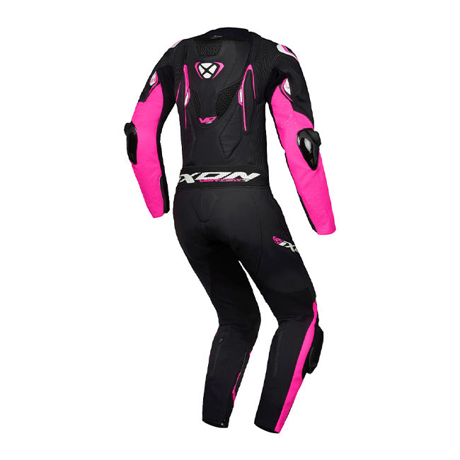 IXON Vortex 3 Lady Einteiler Lederkombi – Perforierter Rennanzug | Frauen | Pink/Schwarz