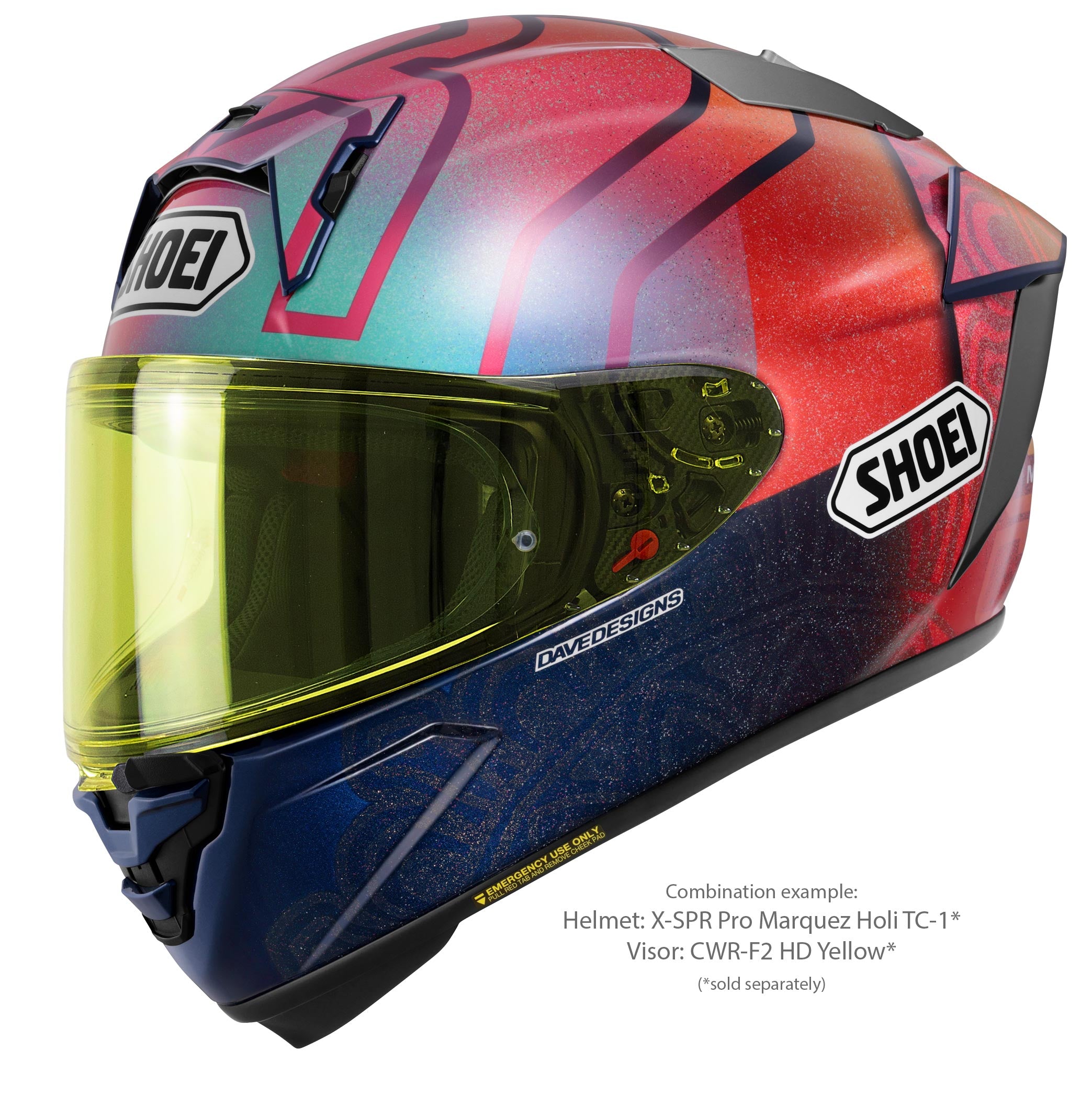 Shoei Visier X-SPR PRO (CWR-F2PN) High Definition Gelb