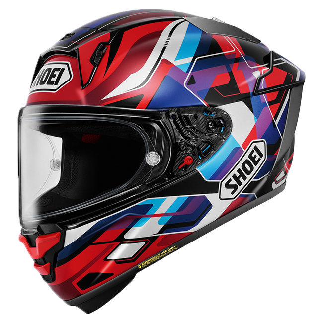 Shoei X-SPR PRO Helm Valion TC-10 Rot / Blau / Lila