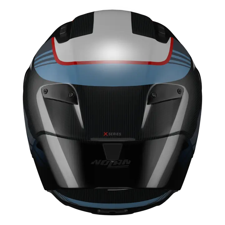 Nolan X-804 RS Helm Ultra Carbon Piega Dunkelblau/Blau/Rot 366