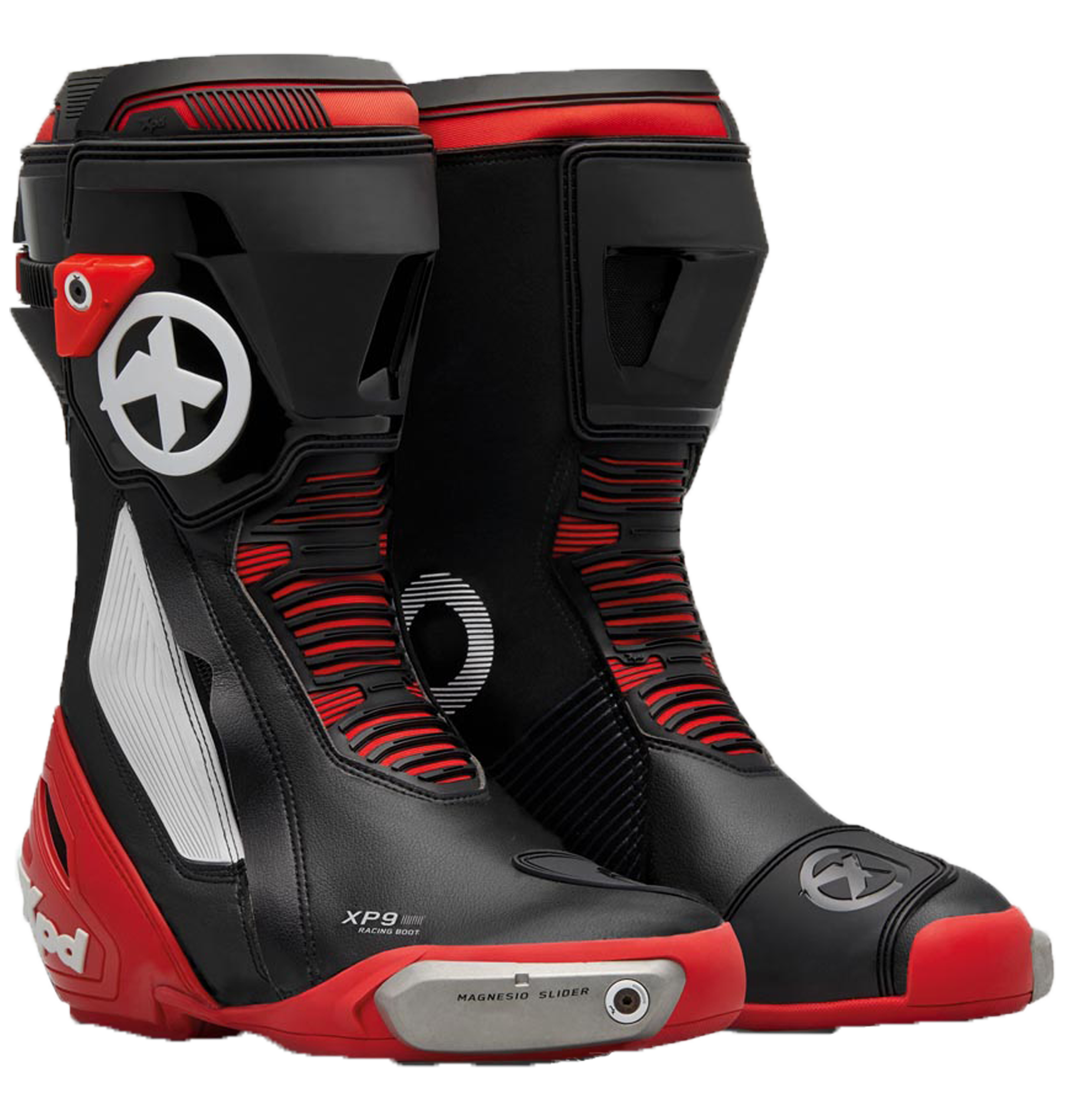 XPD XP9-S Racing und Straßen Motorradstiefel | Herren | Schwarz/Rot