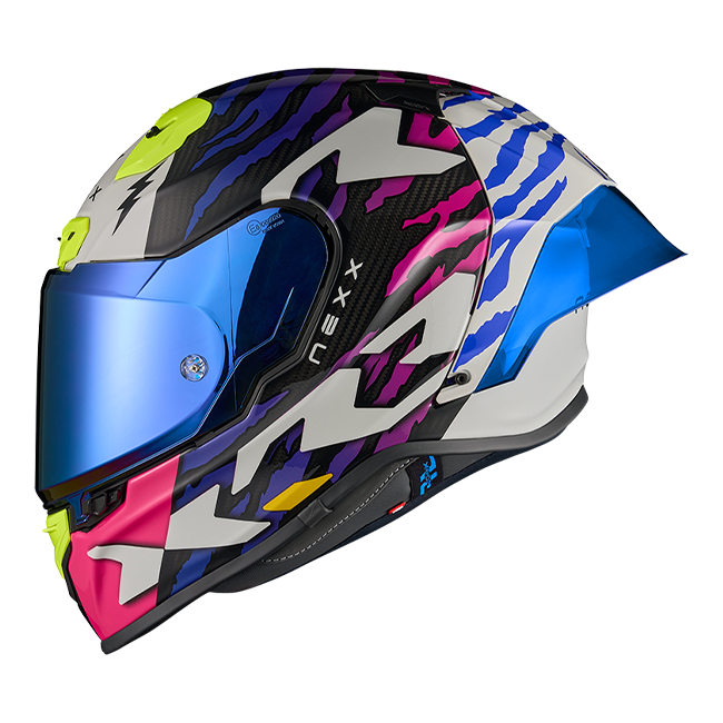 Nexx X.R3R Helm Ziger Carbon Lila Blau 01XR323513377