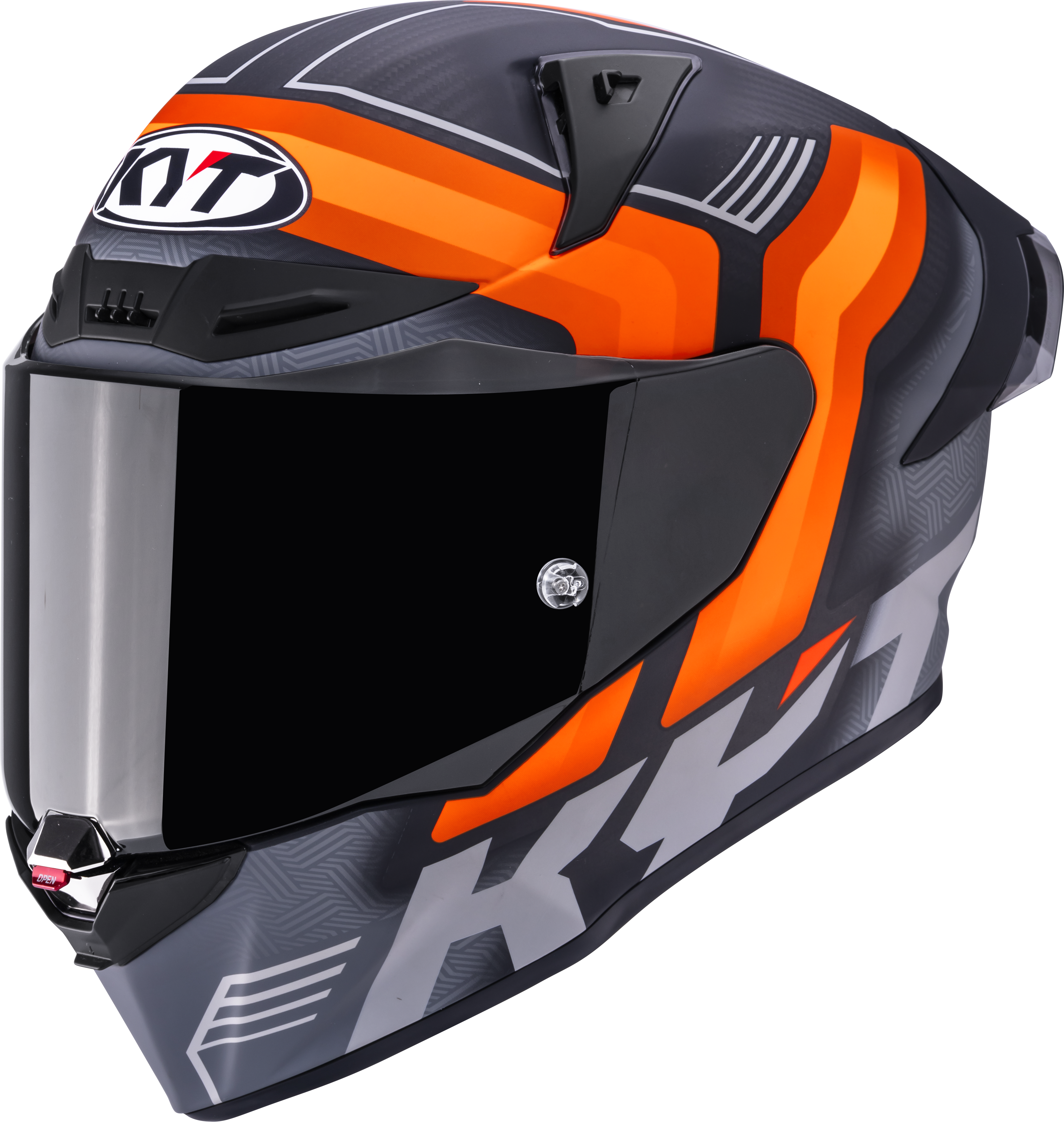 KYT R1R Racing Helm Carbon Accelerator Matt Orange Y6R10001