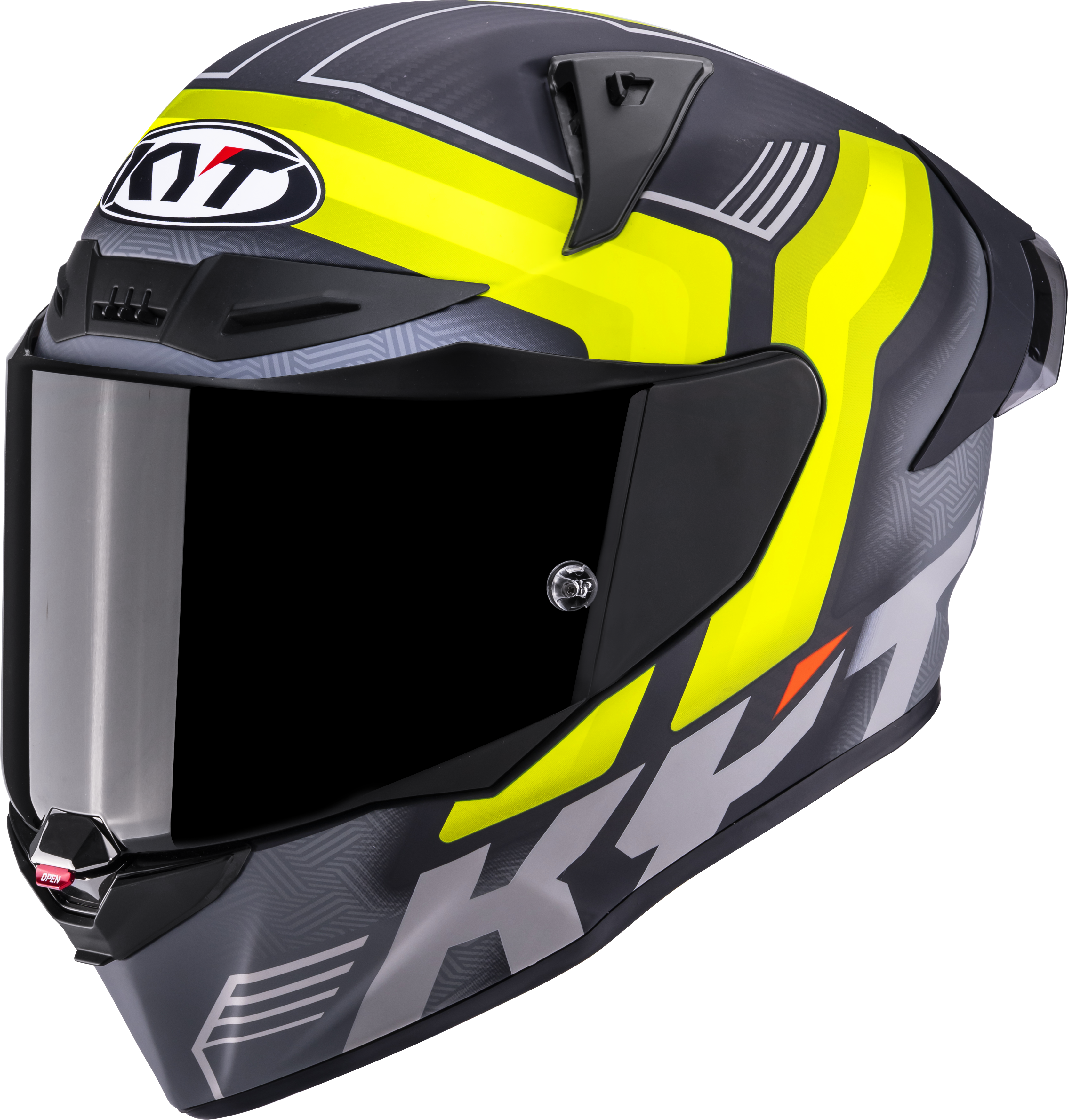 KYT R1R Racing Helm Carbon Accelerator Gelb Y6R10010