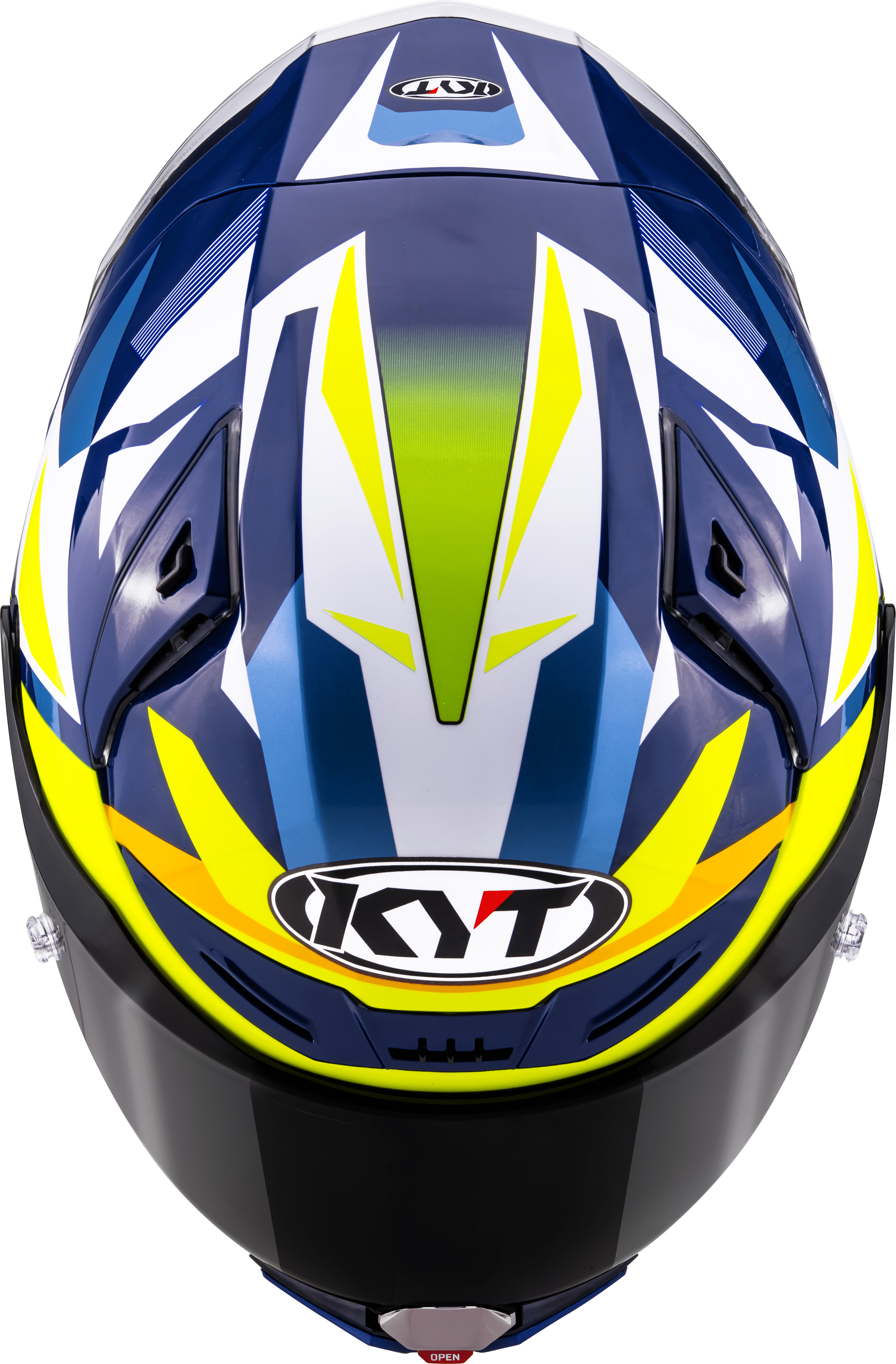 KYT R1R Racing Helm Carbon Diamond Blau / Gelb Y6R10005