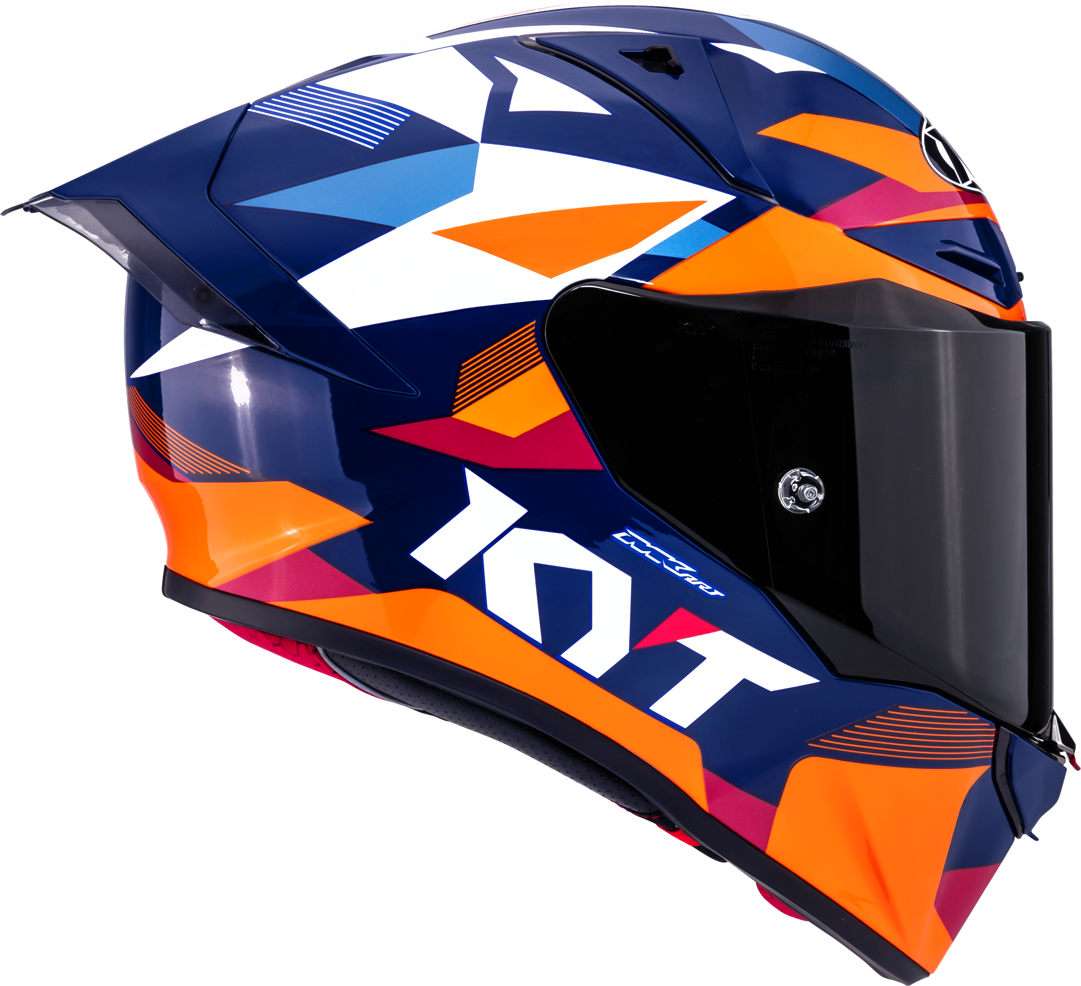 KYT R1R Racing Helm Carbon Diamond Blau / Orange Y6R10006