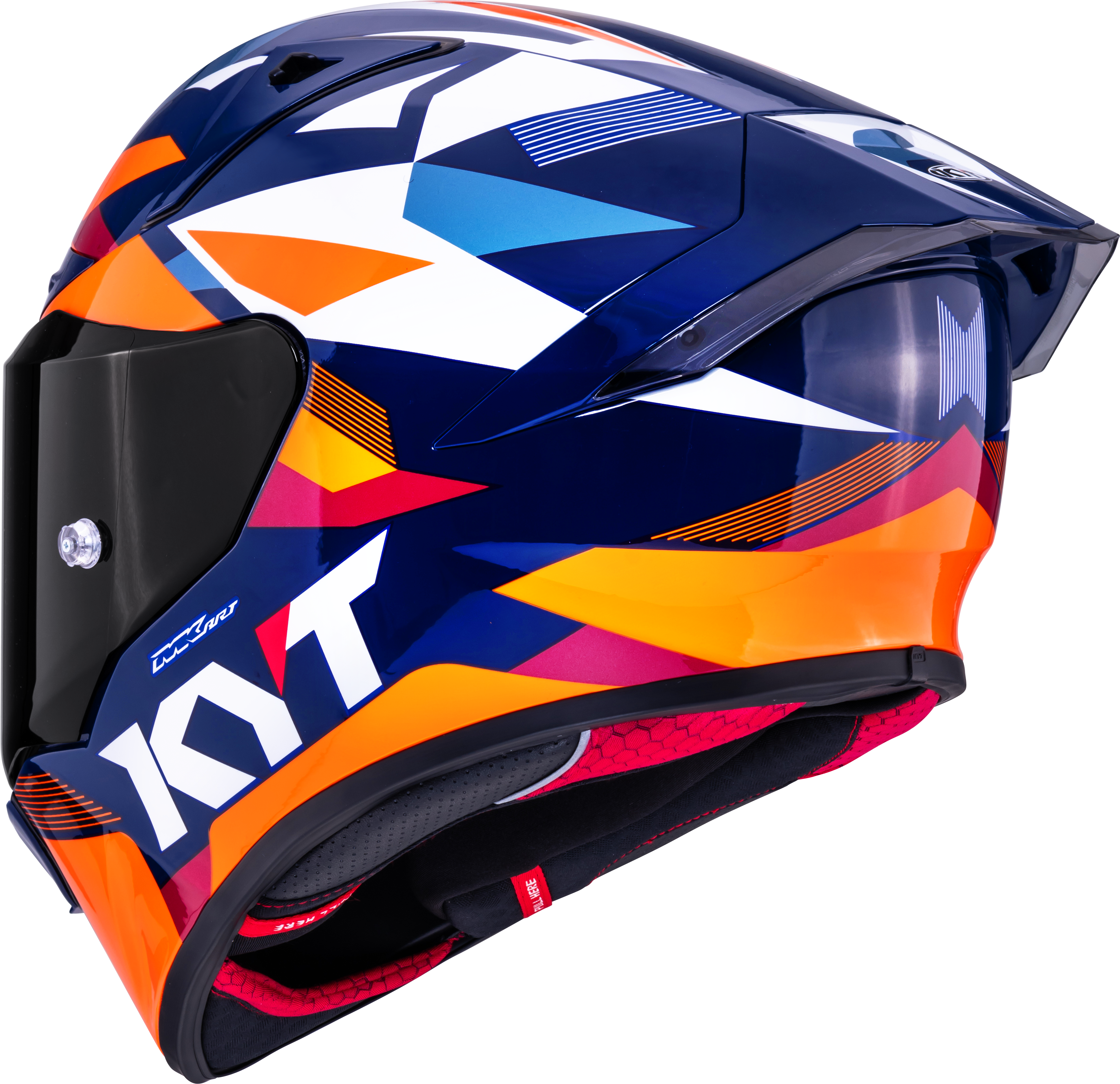 KYT R1R Racing Helm Carbon Diamond Blau / Orange Y6R10006