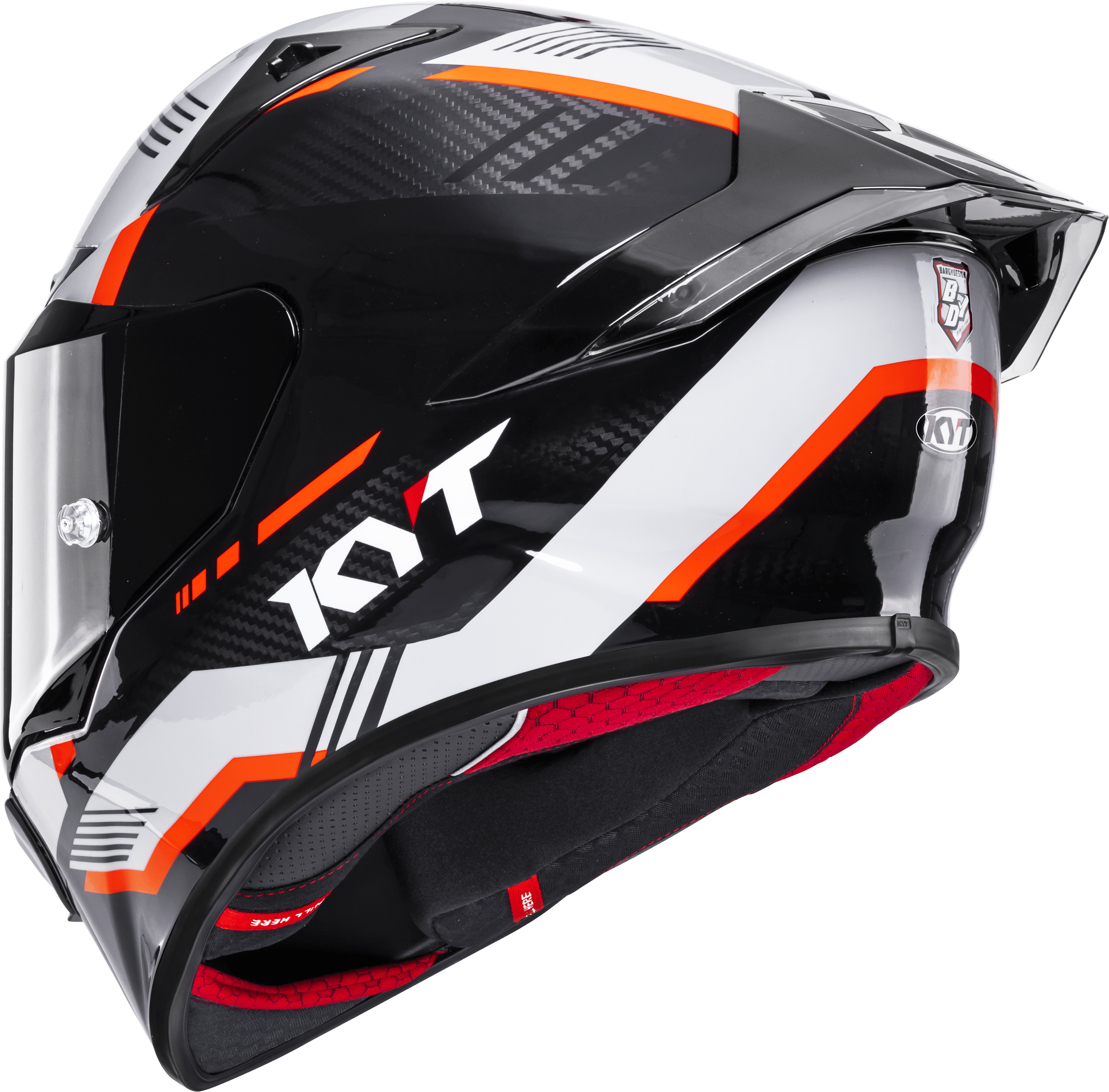 KYT R1R Racing Helm Carbon Zone Orange Y6R10008