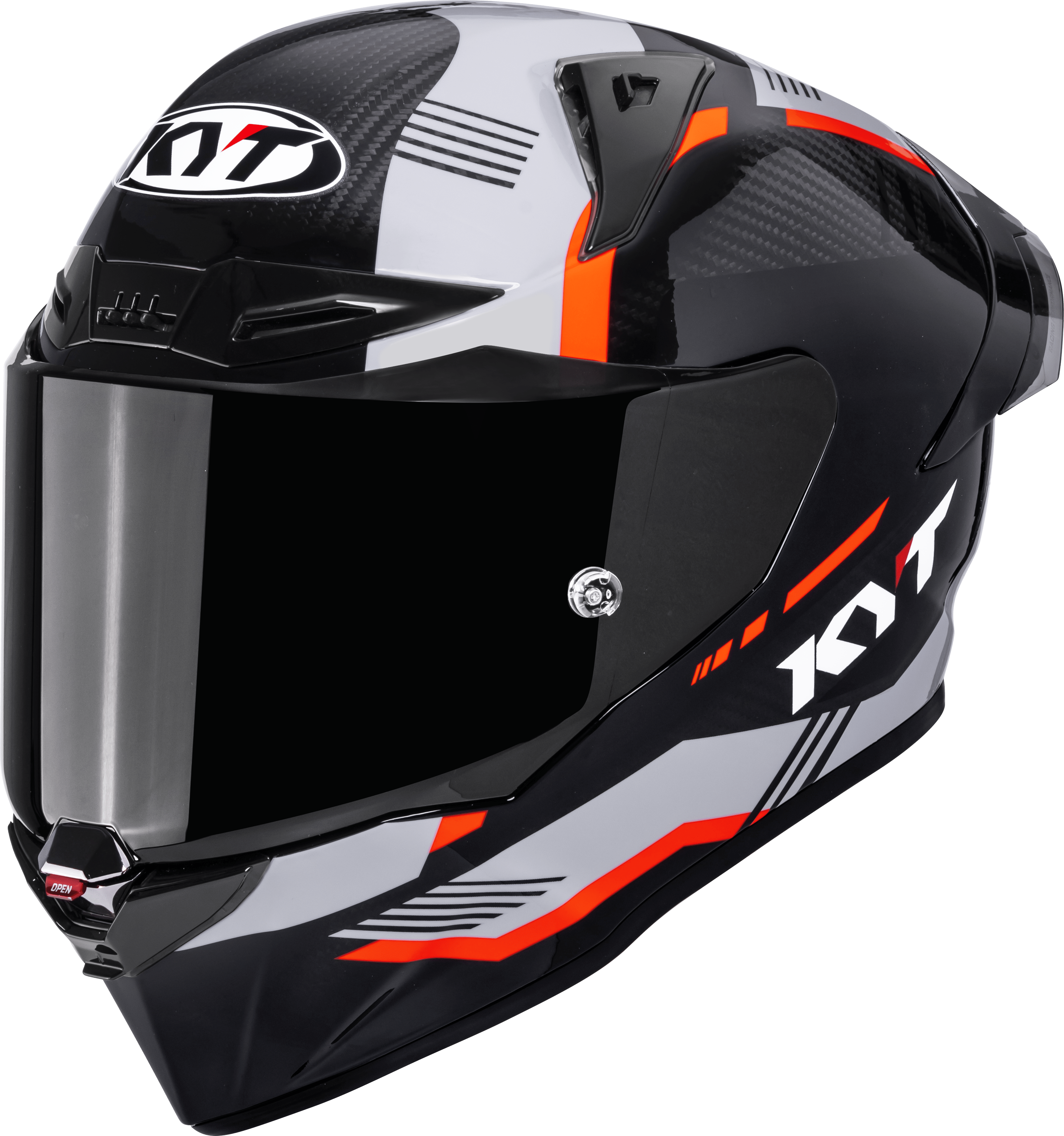 KYT R1R Racing Helm Carbon Zone Orange Y6R10008