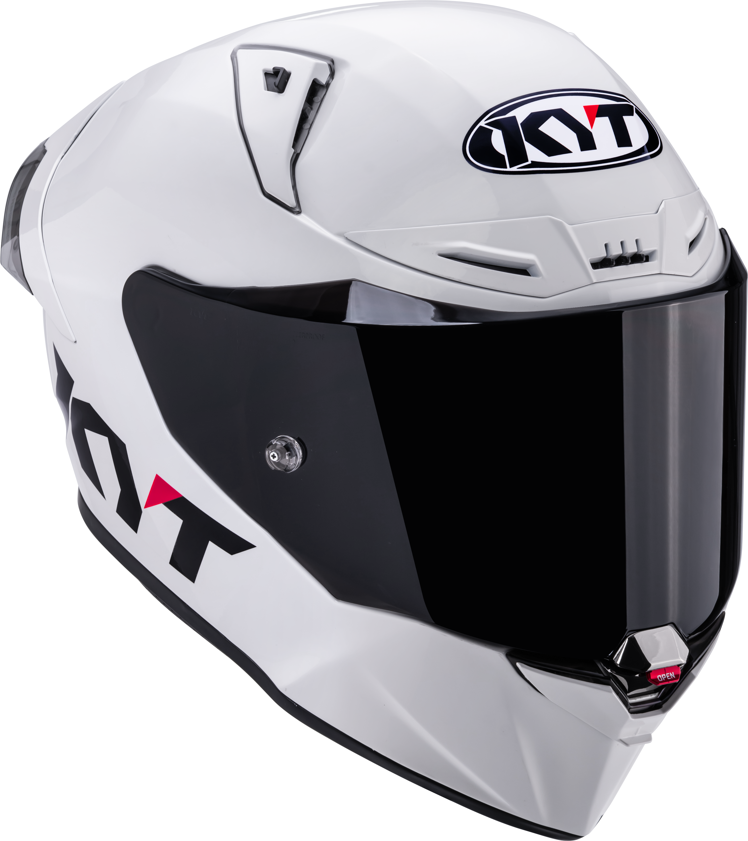 KYT R1R Racing Helm Plain weiß glanz Y6R100W3