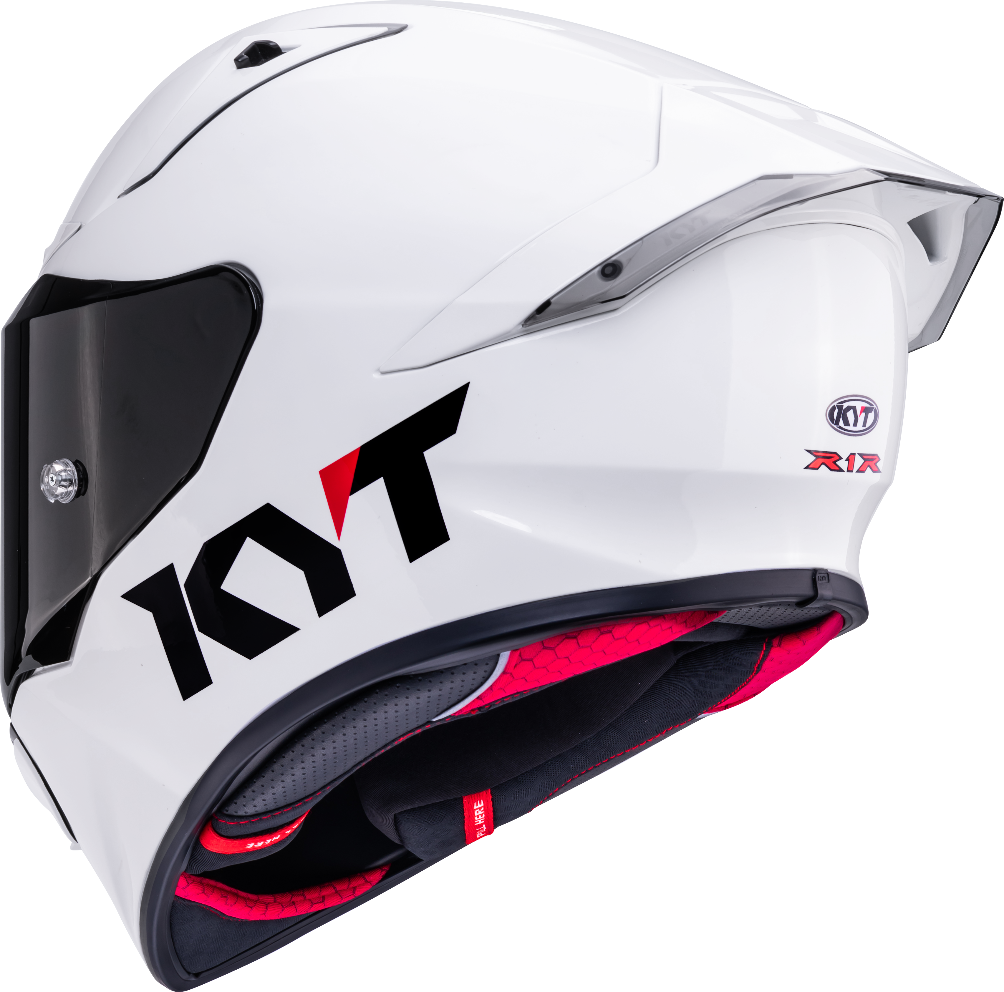 KYT R1R Racing Helm Plain weiß glanz Y6R100W3