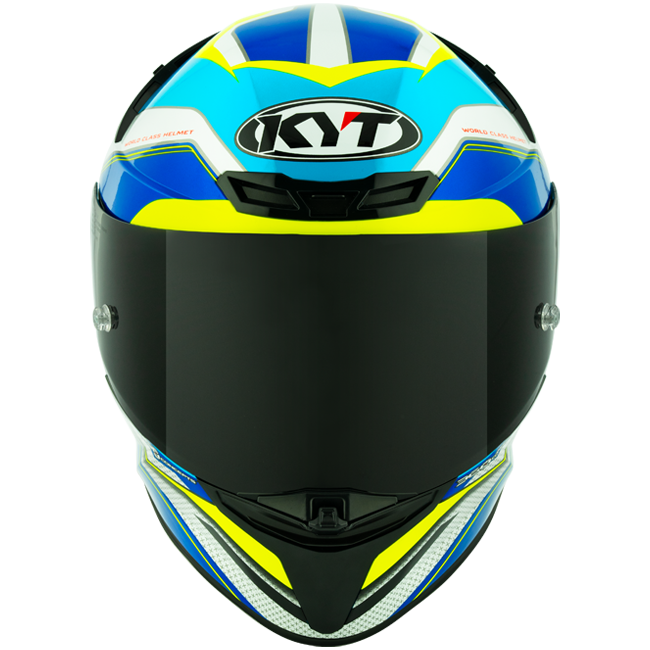 KYT TT-Revo Helm Grand Prix White Light Blue Y6TR0004