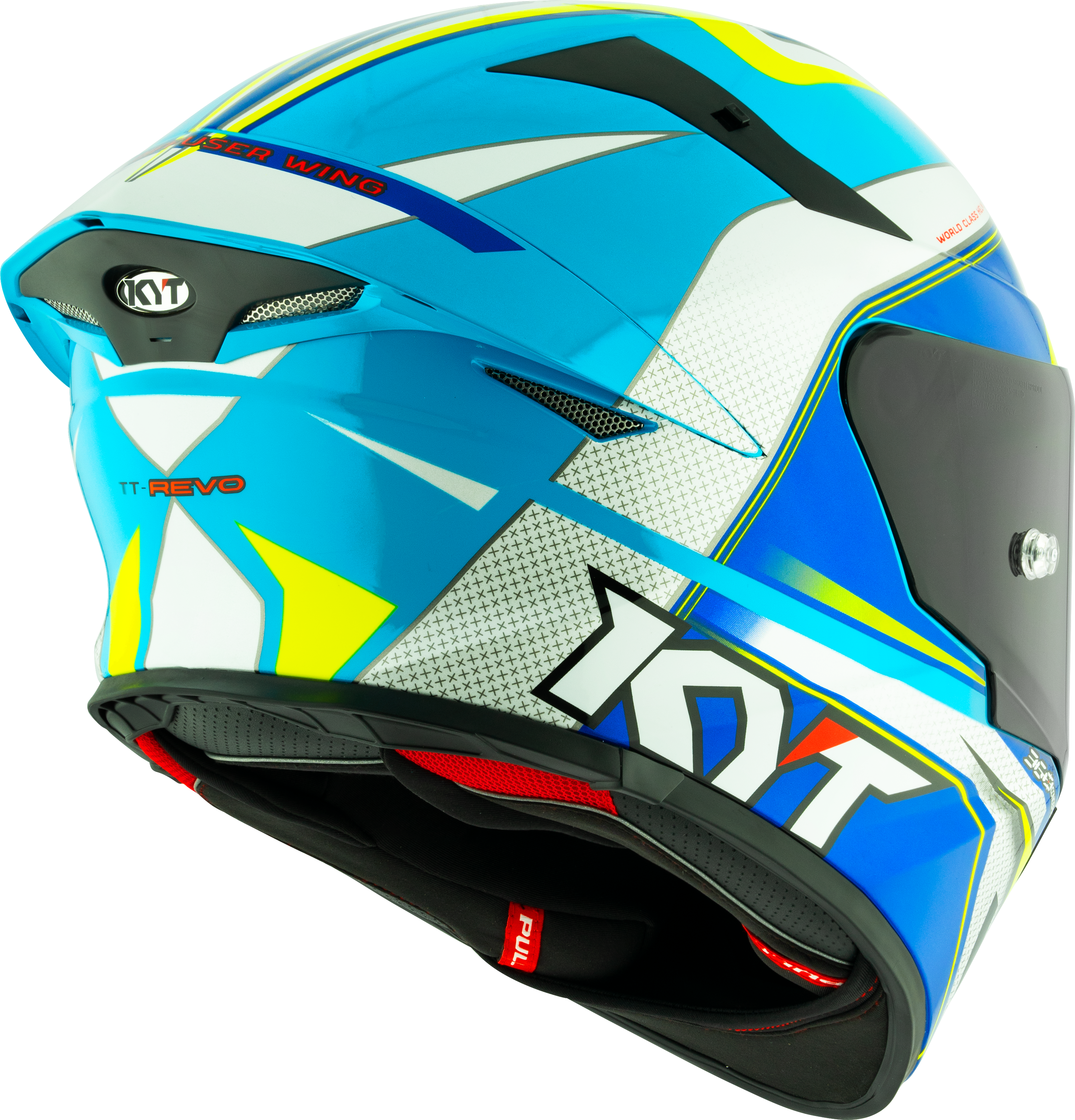 KYT TT-Revo Helm Grand Prix White Light Blue Y6TR0004