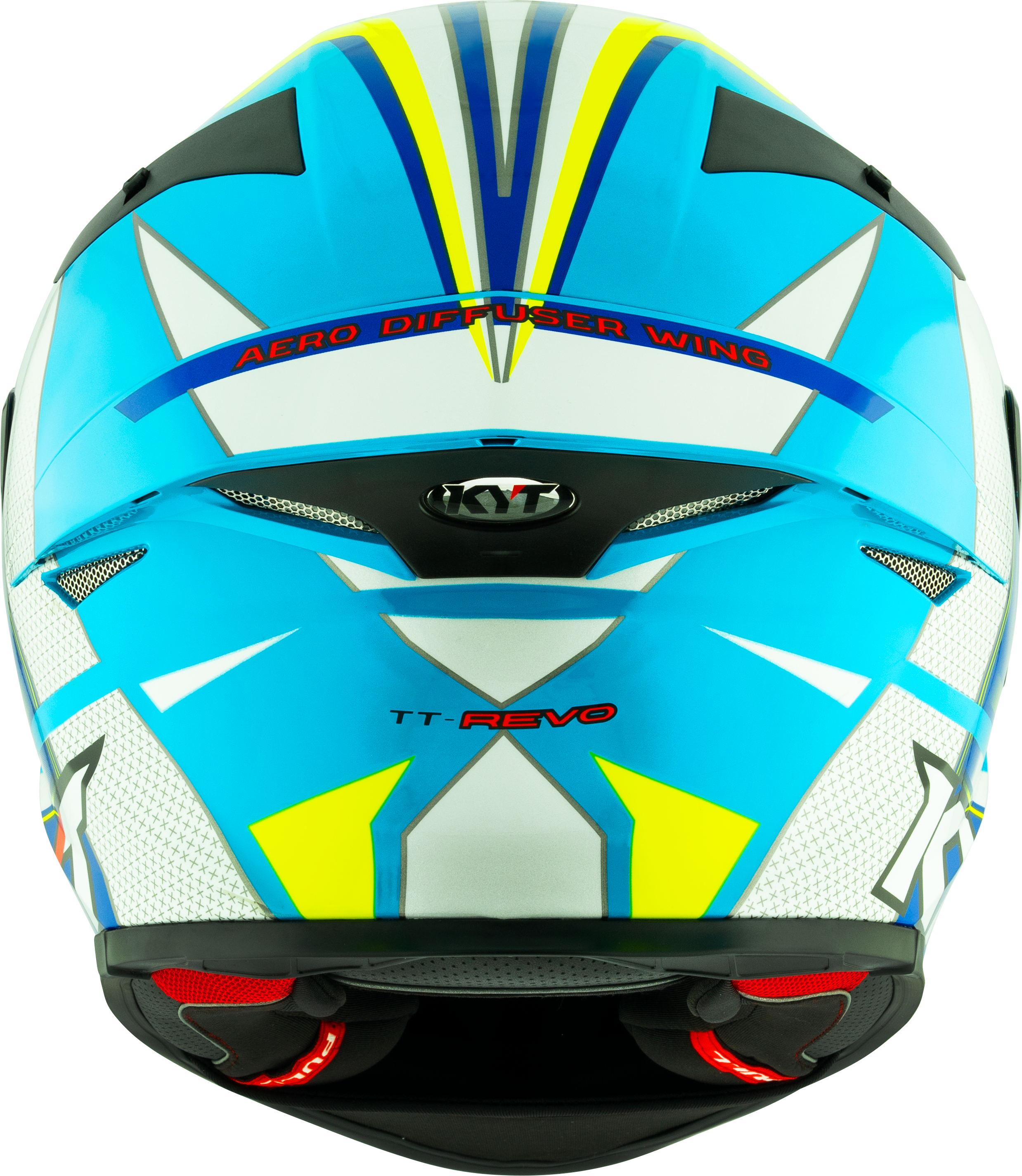 KYT TT-Revo Helm Grand Prix White Light Blue Y6TR0004