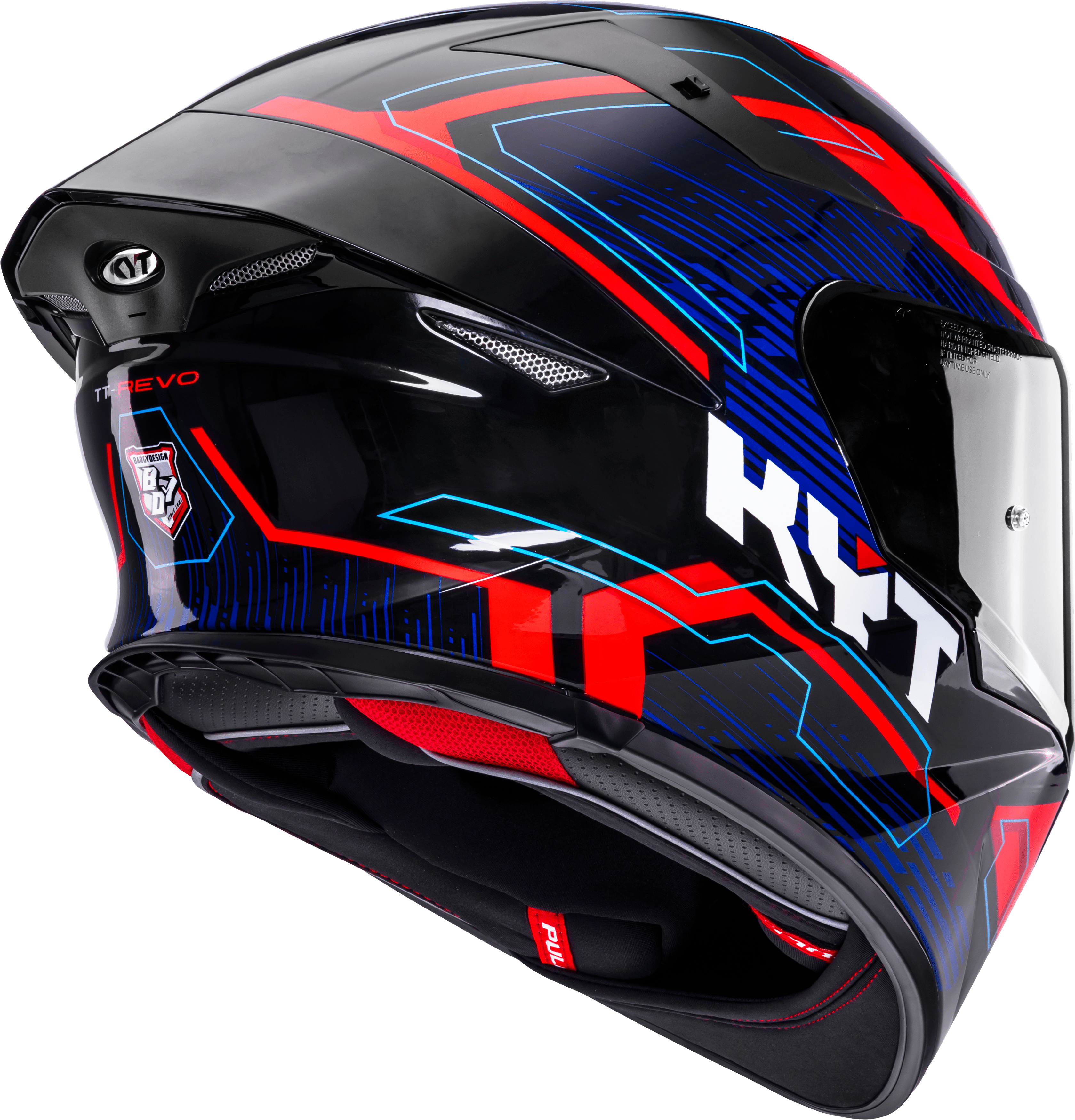 KYT TT-Revo Helm Speeding Schwarz / Rot / Blau Y6TR0053