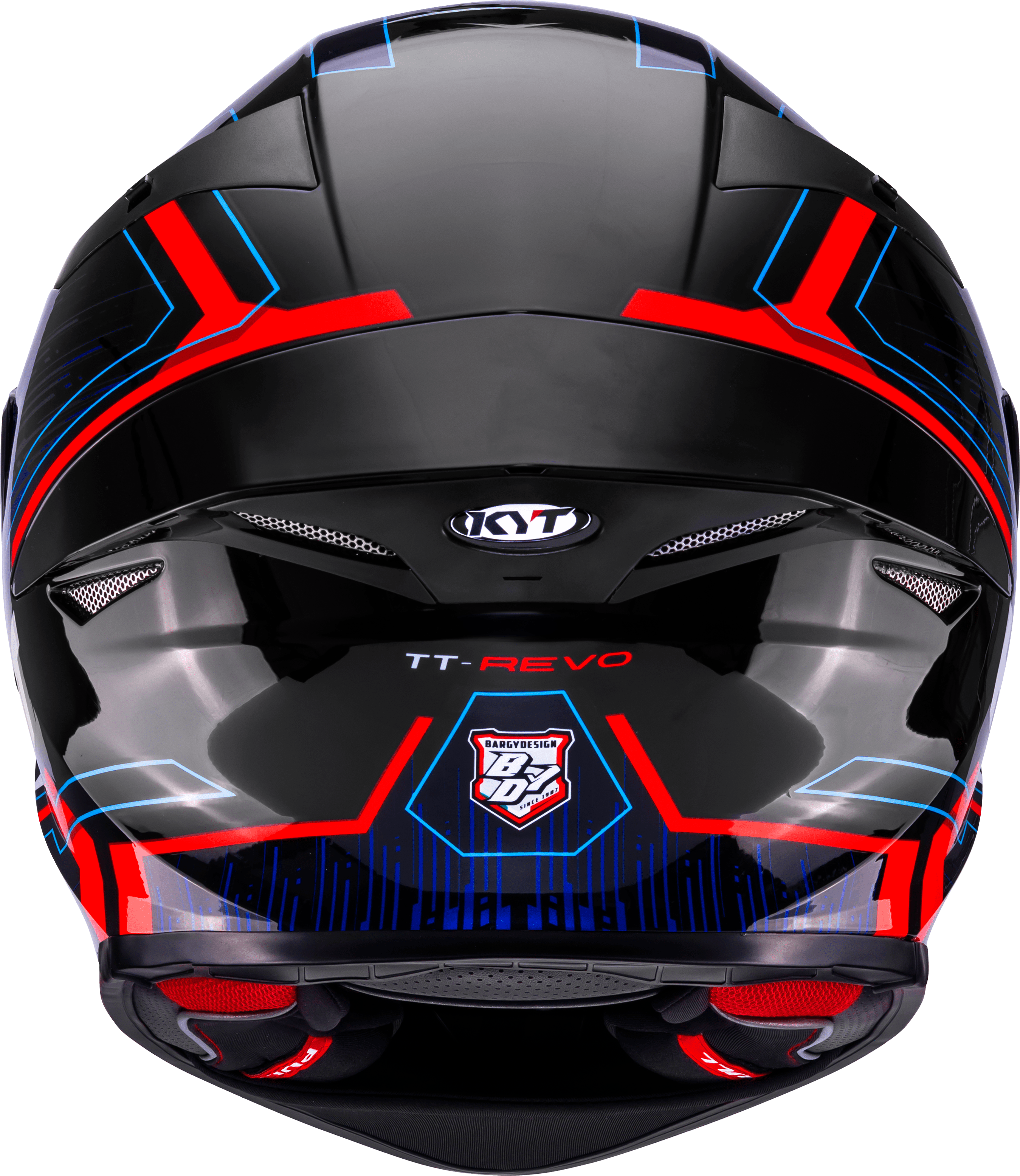 KYT TT-Revo Helm Speeding Schwarz / Rot / Blau Y6TR0053