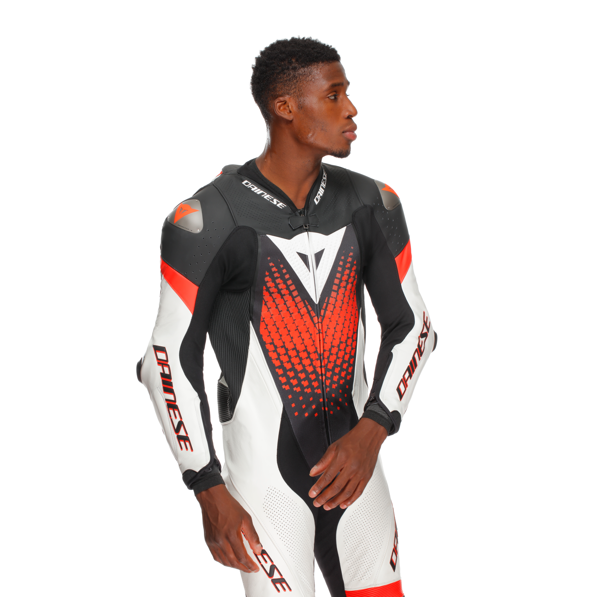 Dainese Laguna Seca 6 Einteiler Lederkombi – Perforierter Rennanzug | Herren | Weiß/Rot