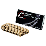 EK Kette 520 Z/3D Gold/Gold QX2-Ring offen mit Nietschloss – 110 - 118 Glieder