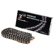 EK Kette 520 Z/3D Schwarz/Gold QX2-Ring offen mit Nietschloss – 116 - 120 Glieder