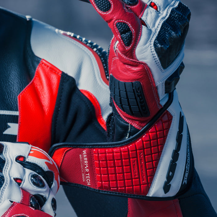 Spidi Carbo Track Evo Racing Motorrad Lederhandschuhe | Herren | Rot | A203014