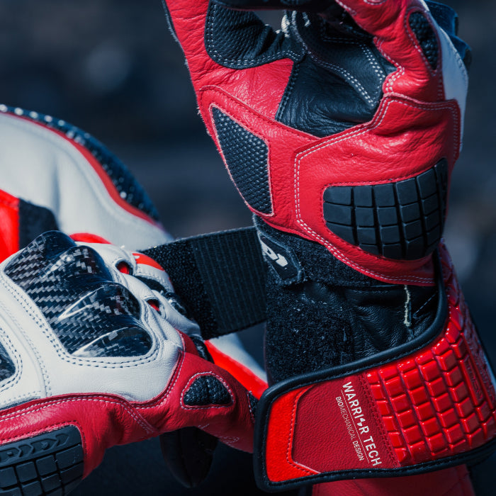 Spidi Carbo Track Evo Racing Motorrad Lederhandschuhe | Herren | Rot | A203014