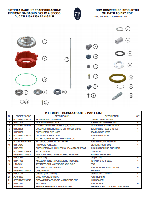 STM EVO GP Trockenkupplung Ducati Panigale 1199/1299 KTT-0500
