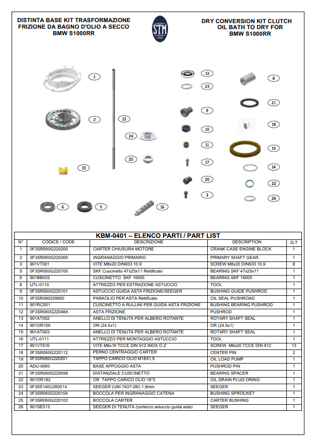 STM EVO GP Trockenkupplung BMW S1000RR K46 (09-18) KTT-1300