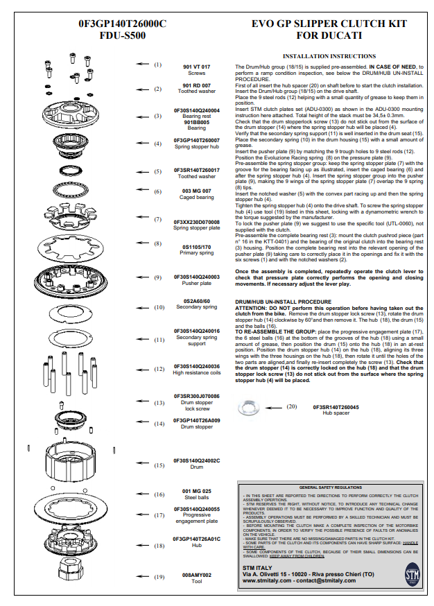 STM EVO GP Trockenkupplung Ducati Panigale 1199/1299 KTT-0500