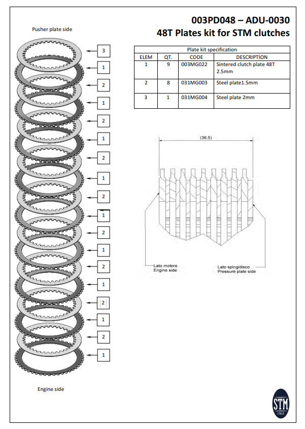 STM EVO SBK Trockenkupplung Ducati Panigale 1199/1299 KTT-0400