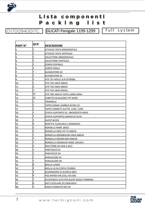 Termignoni Komplettanlage Force Ducati Panigale 1199/R/S (12-17) D17009400ITC