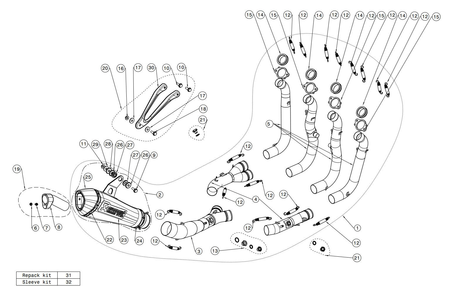 Akrapovic Racing Line (Edelstahl) BMW S1000RR K46 (15-18) S-B10R3-CZT