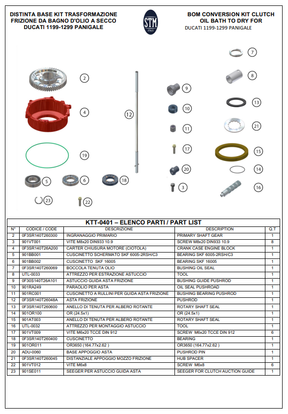 STM EVO SBK Trockenkupplung Ducati Panigale 1199/1299 KTT-0400