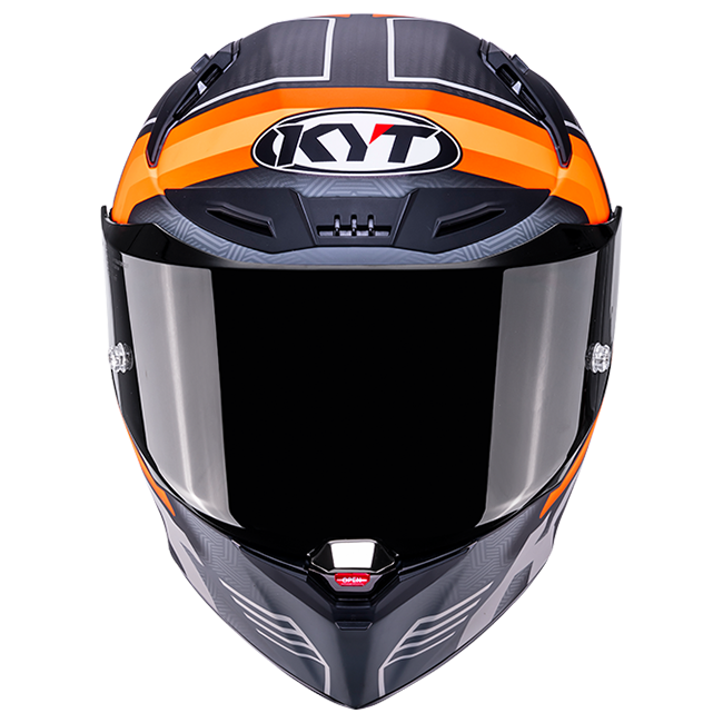 KYT R1R Racing Helm Carbon Accelerator Matt Orange Y6R10001