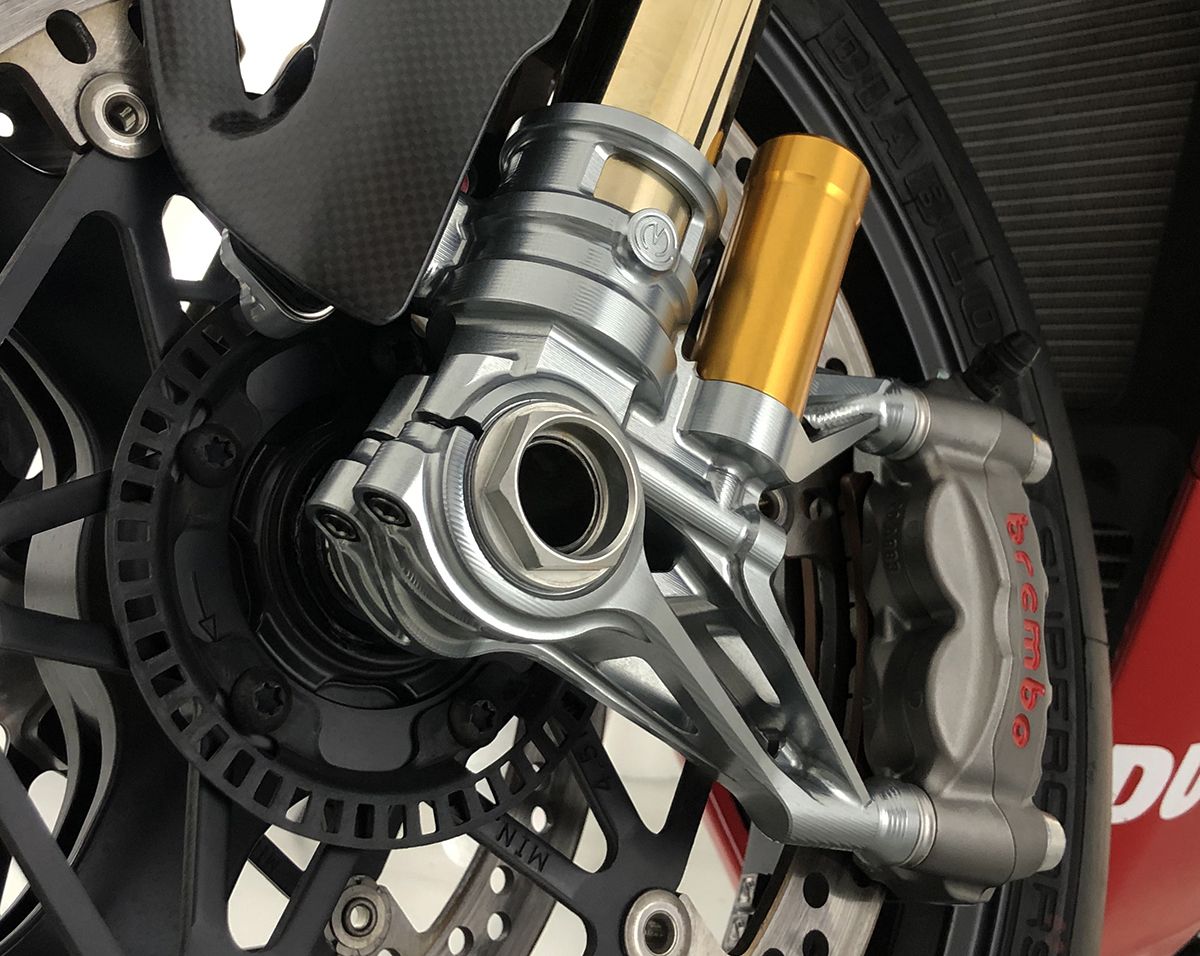 CNC Gabelfuß-Set 100 mm „GP Style“ Motocorse Ducati Panigale V4/S/R (18–24)