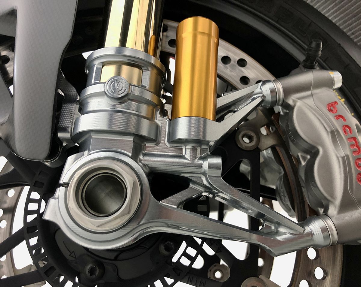 CNC Gabelfuß-Set 100 mm „GP Style“ Motocorse Ducati Panigale V4/S/R (18–24)